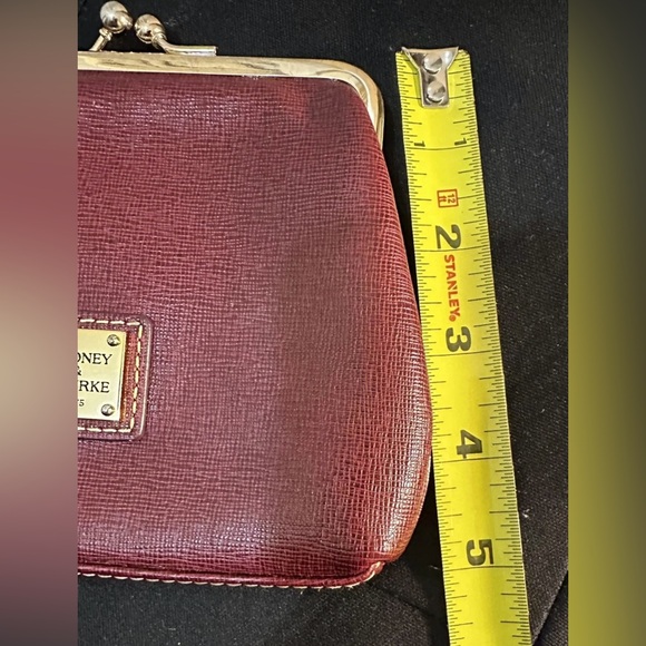 Dooney & Bourke Red Clutch with Gold Accents - Picture 4 of 6